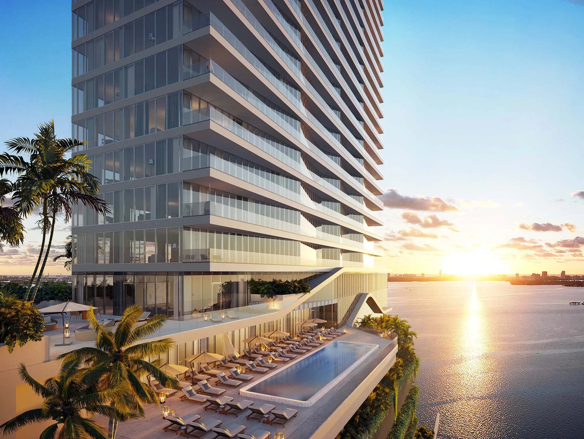Rendering of the Edgewater condominium tower on Biscayne Bay, Miami